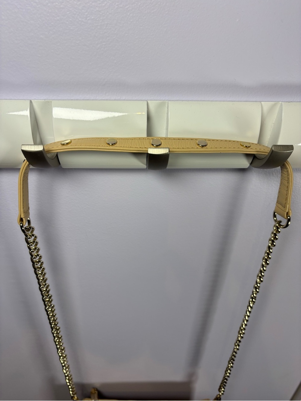 Rebecca Minkoff Beige Leather Mini MAC Crossbody with Chain Strap - Picture 2 of 9